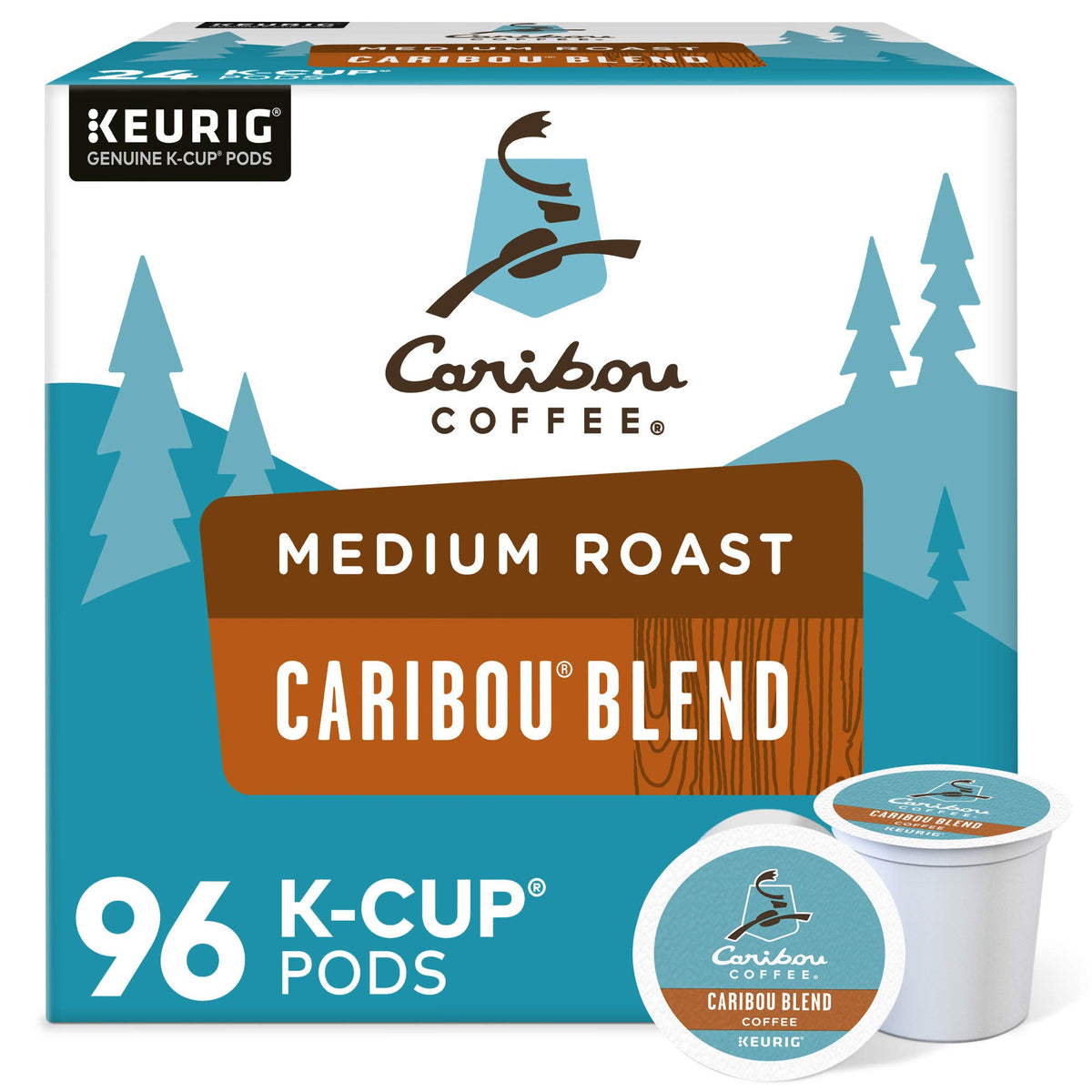 Caribou Blend K-Cup brew delivers a rich medium roast for Keurig brewers.