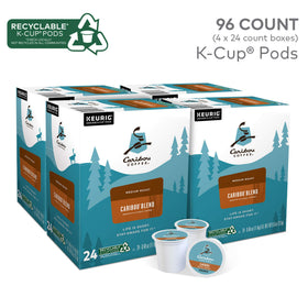 Caribou Blend K-Cup cup shows a big-bodied, syrupy texture with a smooth finish.