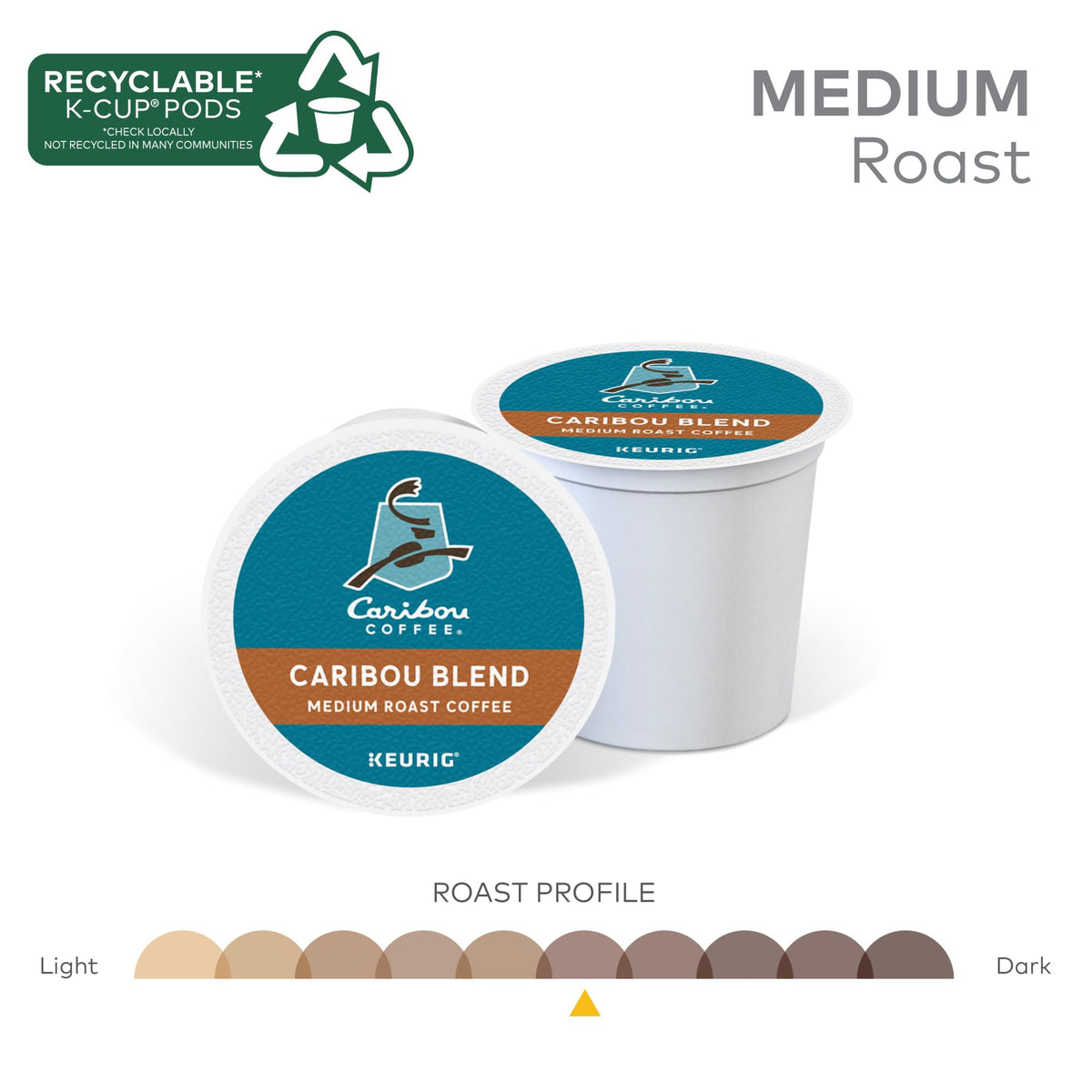 Rainforest Alliance label on Caribou Blend bottle emphasizes sustainable sourcing
