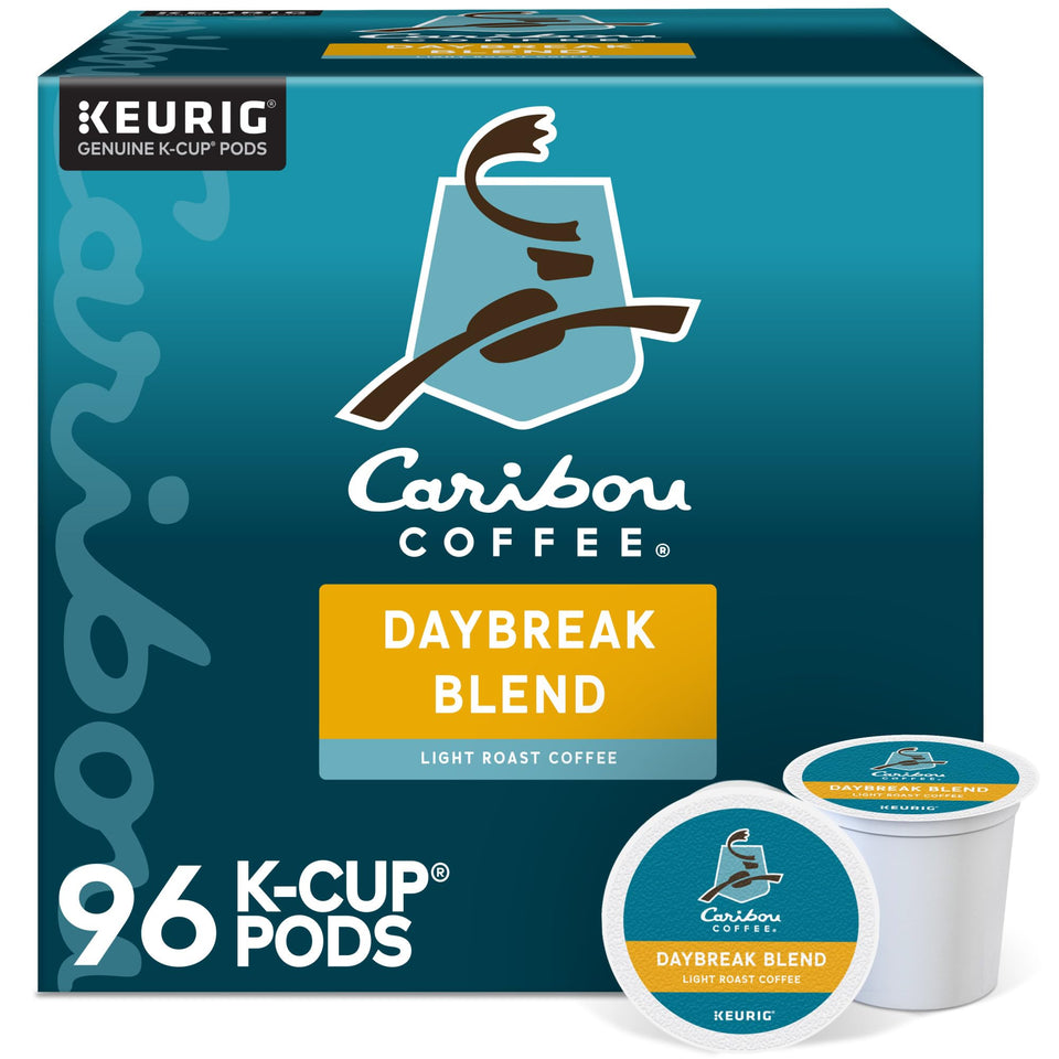 Caribou Coffee Daybreak Morning Blend K-Cup pods in a multi-pack for easy morning routines.