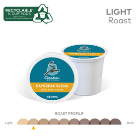 Caribou Coffee Daybreak Morning Blend light roast cup showing inviting aroma.