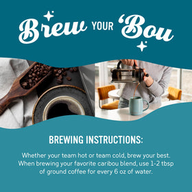 Caribou Coffee ground coffee ideal for drip or pour-over.