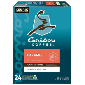 Caribou Hideaway caramel label art adds premium appeal to pantry.