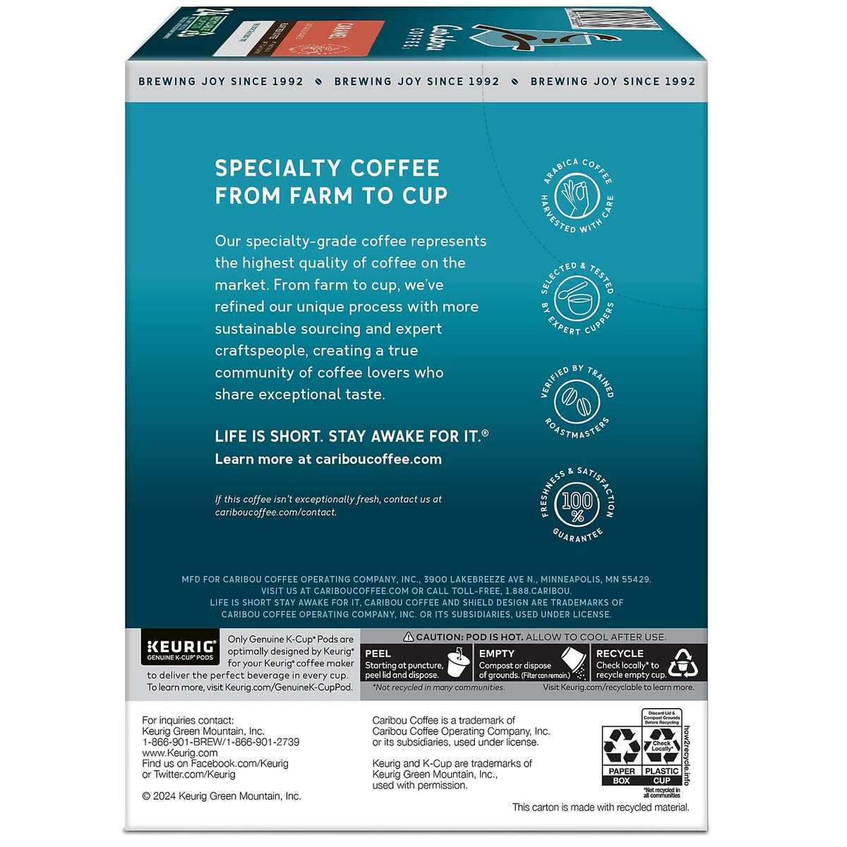 Caribou Hideaway caramel pour shot highlights silky coffee flow.
