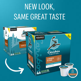 Caribou Coffee Caribou Blend K-Cup pod closeup showing freshness and convenience.