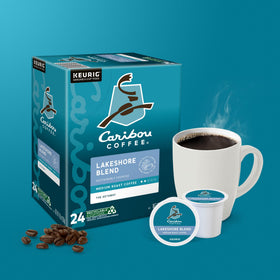 Brew easily with Keurig machines using Caribou Lakeshore pods.