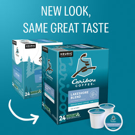 Caribou Coffee Lakeshore Blend cup steaming with inviting aroma.