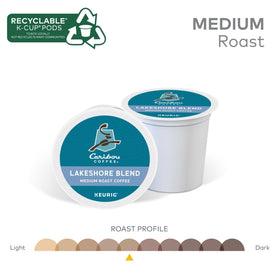 Lakeshore Blend four-pack display for convenient home brewing.