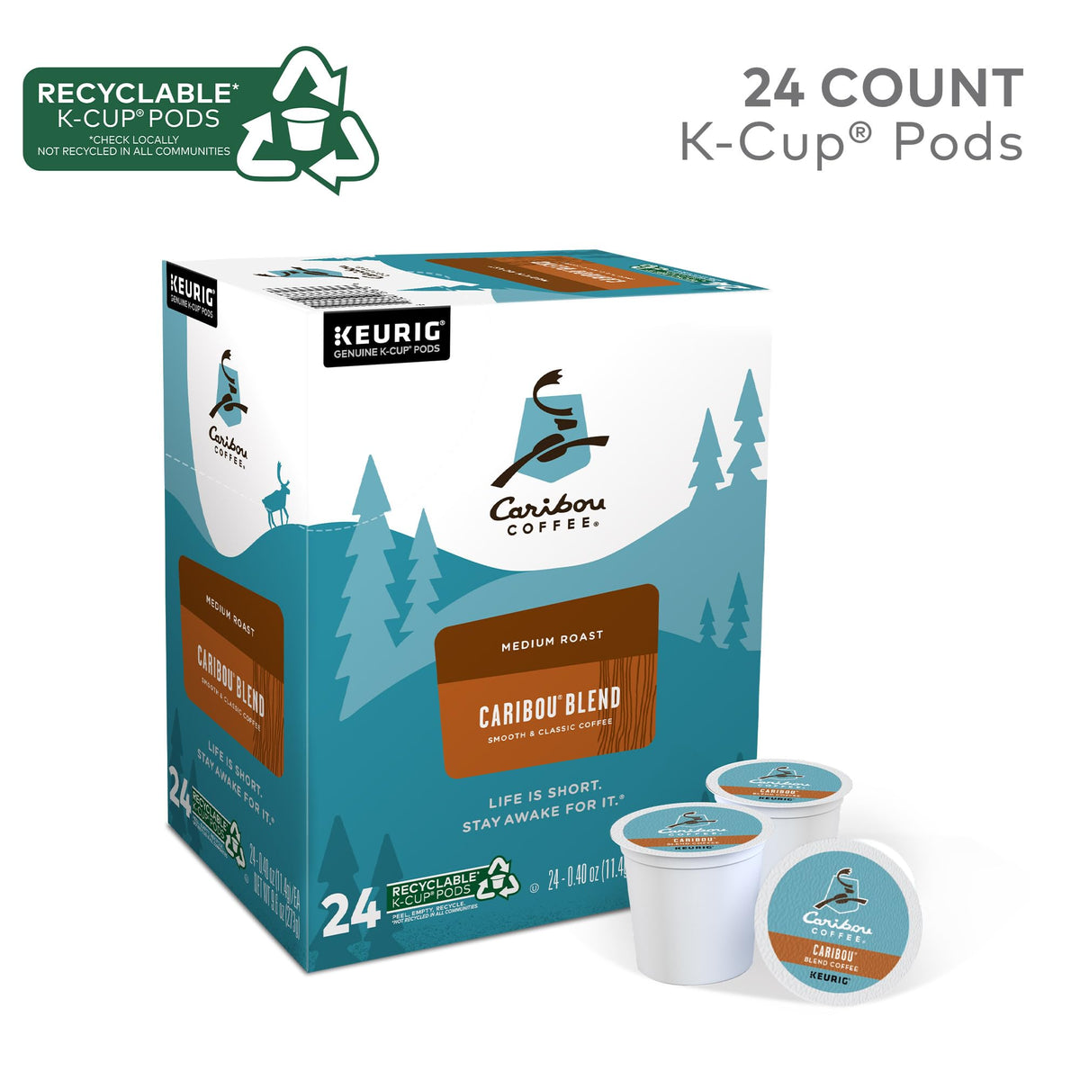 Caribou Coffee Medium Roast K-Cup for a smooth, versatile daily cup
