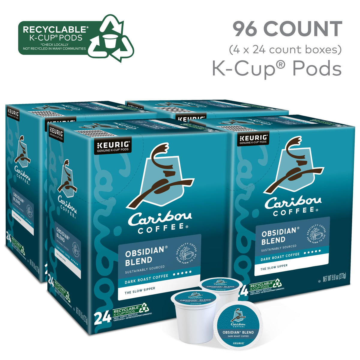 Caribou Coffee Obsidian brewed cup presents a smooth finish and berry notes