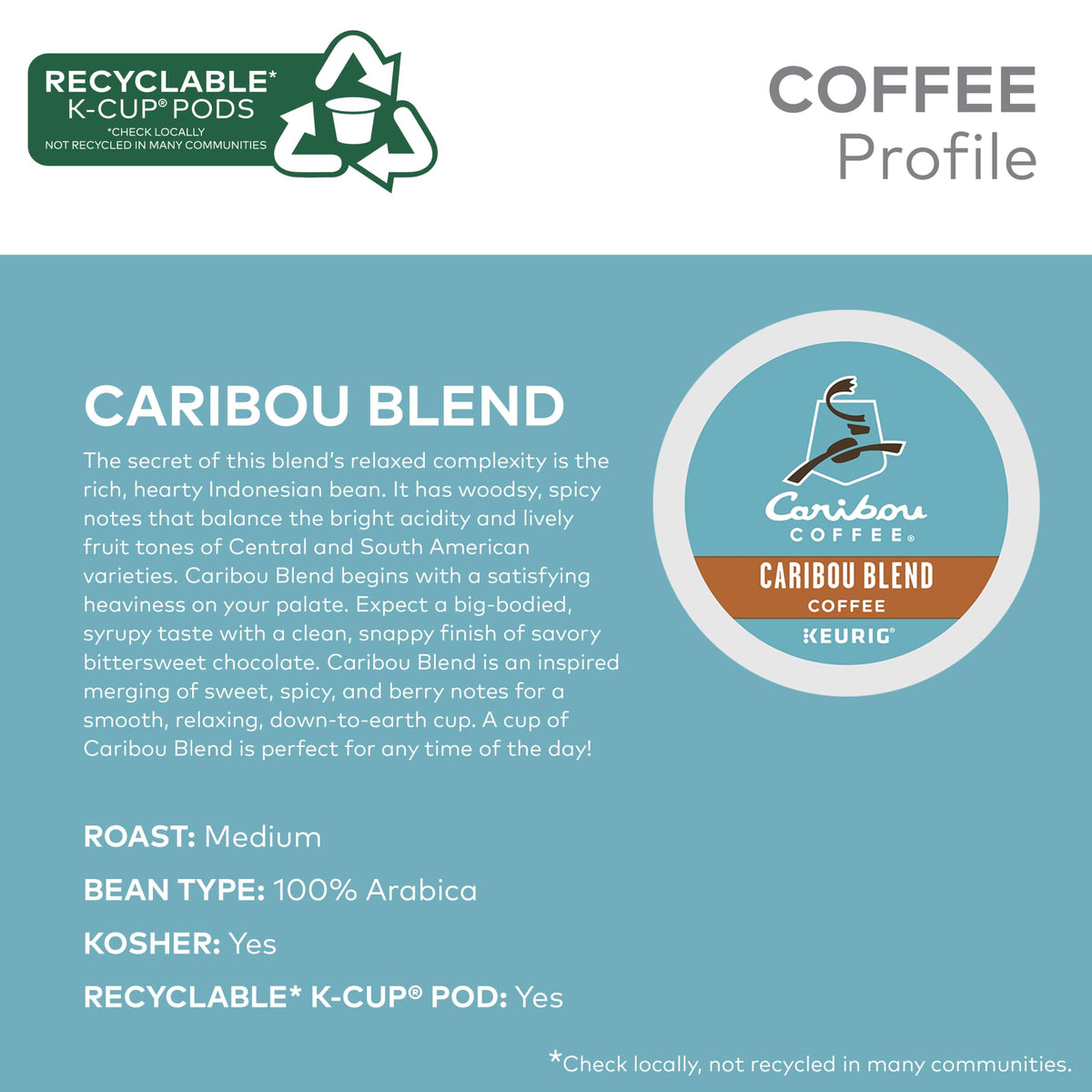 Caribou Coffee Orthodox Kosher certification badge visible on packaging