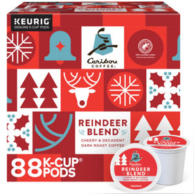 Caribou Coffee Reindeer Blend K-Cup pods for quick rich brew.