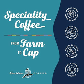 Caribou Coffee small-batch roasted in Minneapolis for consistent flavor.