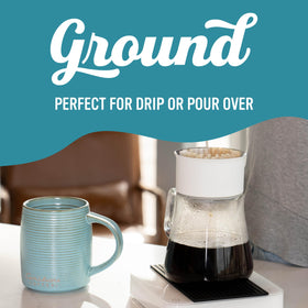 Six-pack 11-ounce bags ready for weekly coffee routines.