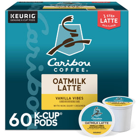 Caribou Coffee Vanilla Vibes oatmilk latte pod delivers quick, creamy vanilla latte at home