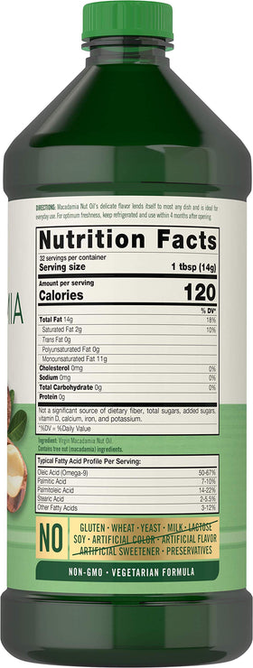 Close-up of Carlyle Macadamia Nut Oil bottle label