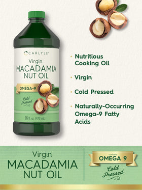 Pouring Carlyle Macadamia Nut Oil into a pan