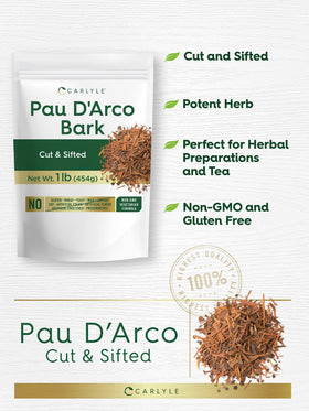 Carlyle Pau D'Arco bark bulk 454g pack for herbal infusions.