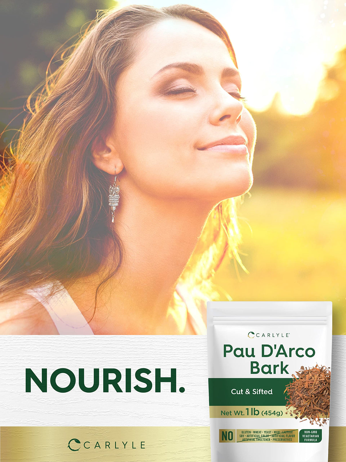 Carlyle Pau D'Arco bark gluten-free and non-GMO.