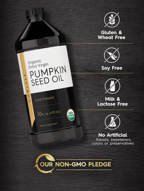 Carlyle Pumpkin Seed Oil glass bottle showcases premium packaging and shelf stability.