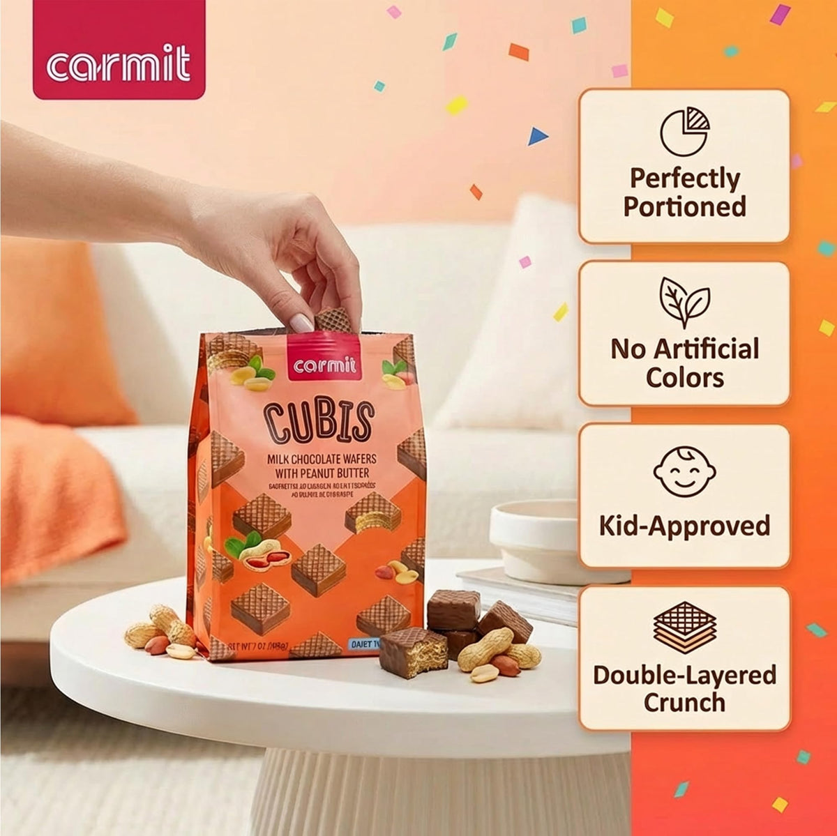 Carmit bite size snack, perfect for coffee breaks and lunchboxes