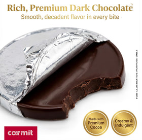 Carmit gelt coins displayed in a gift basket for gifting.