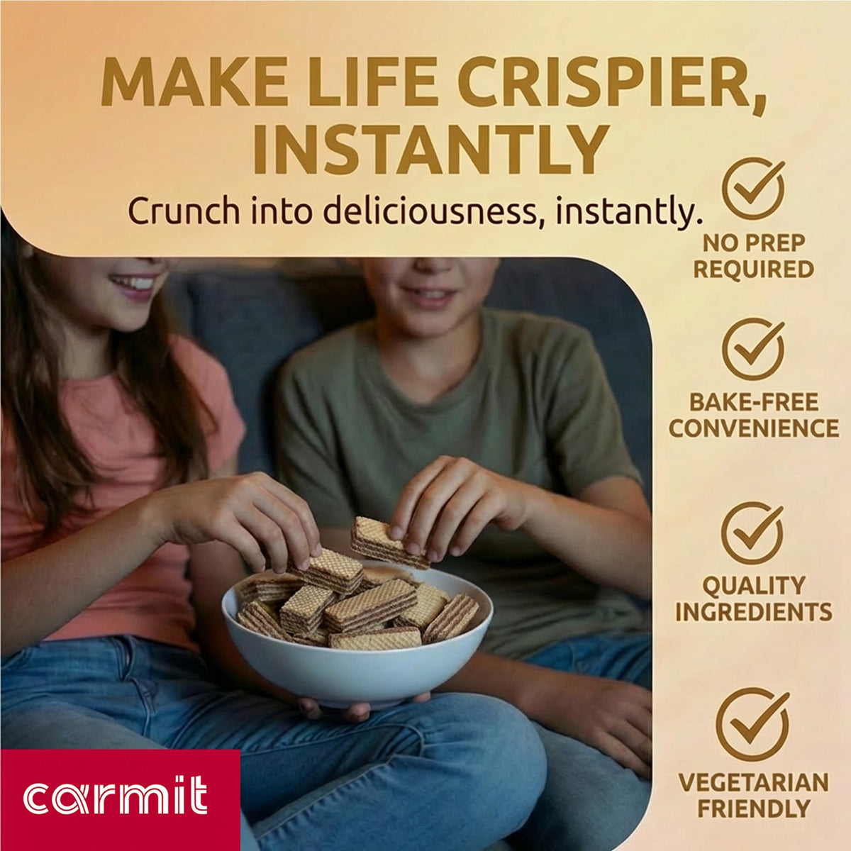 Carmit gluten free chocolate wafers 3-pack, convenient for snacking on the go.