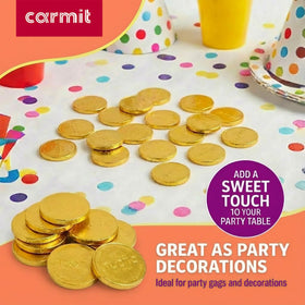 Carmit Gold coins set up for a dreidel game or prize.