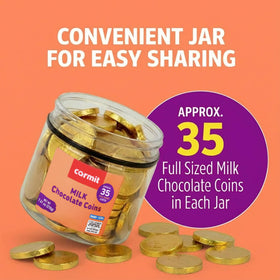 Carmit Gold coins displayed as festive party favors.