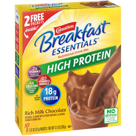 Carnation Breakfast Essentials high-protein ready-to-drink bottle for on-the-go nutrition.