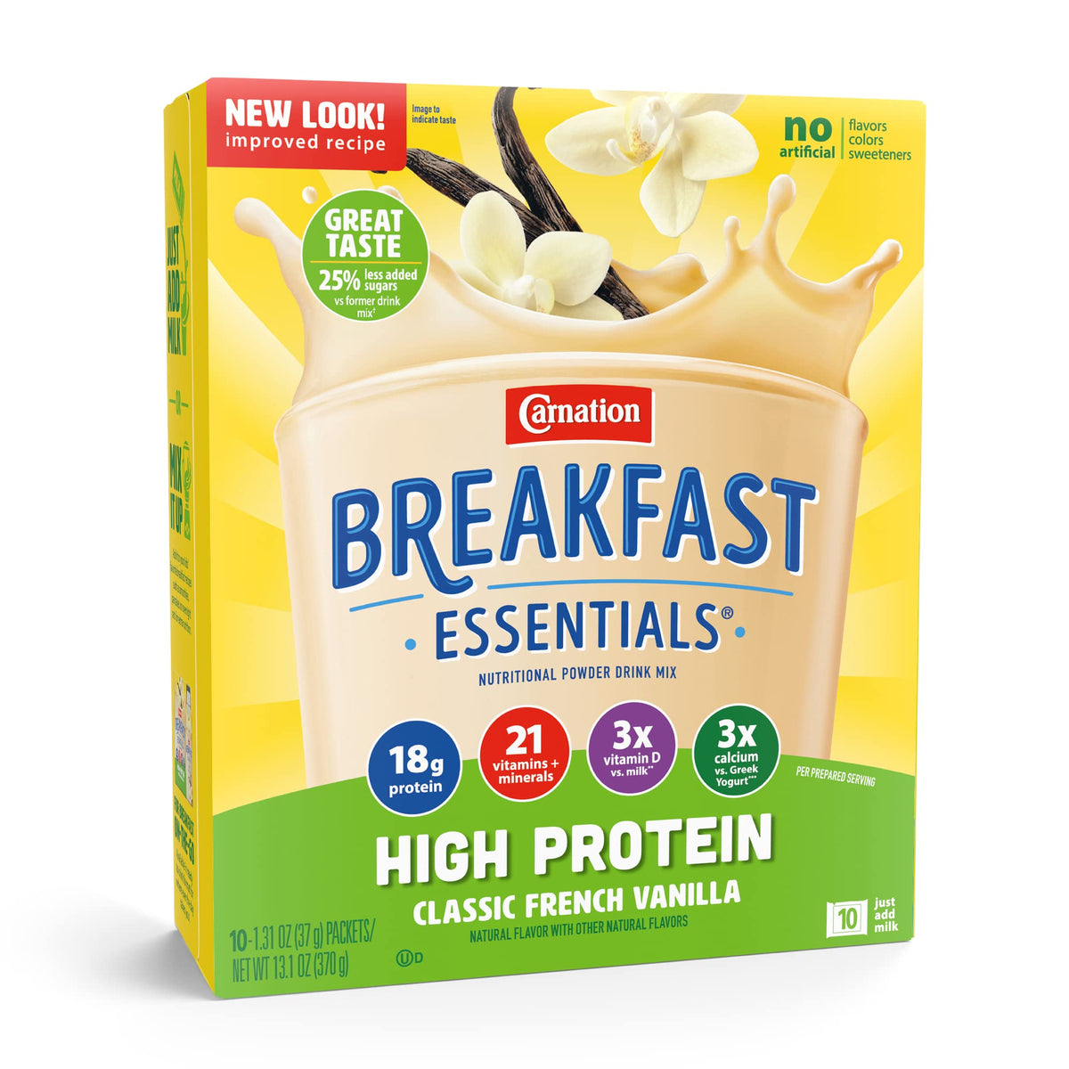 Carnation Breakfast Essentials high-protein ready-to-drink bottle for on-the-go nutrition.