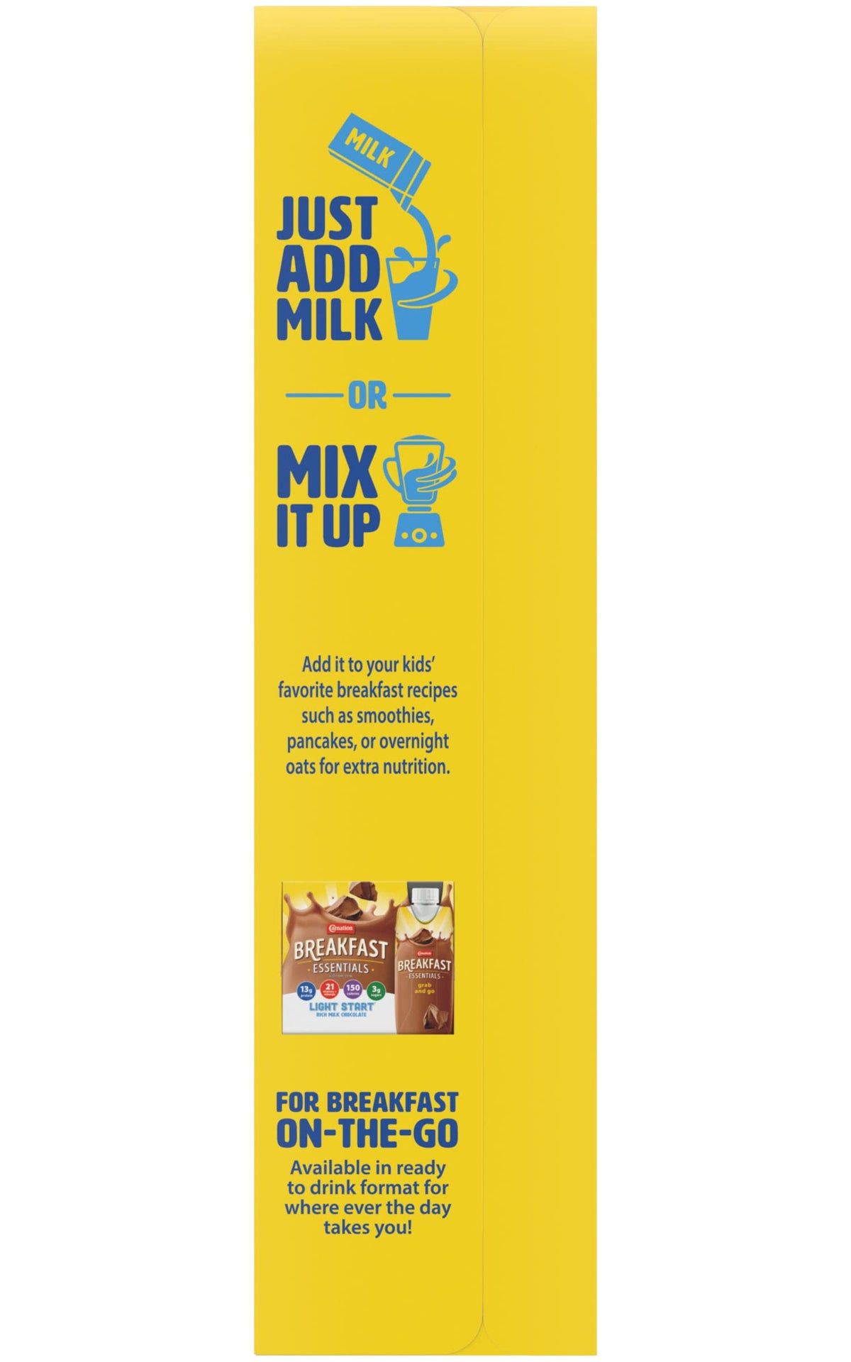 Carnation Breakfast Essentials Light Start no artificial flavors or colors for clean taste.