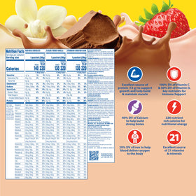 Carnation Breakfast Essentials Strawberry Sensation packet supports energy with minerals and protein.