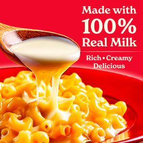 Carnation evaporated milk carton close-up showing creamy texture.