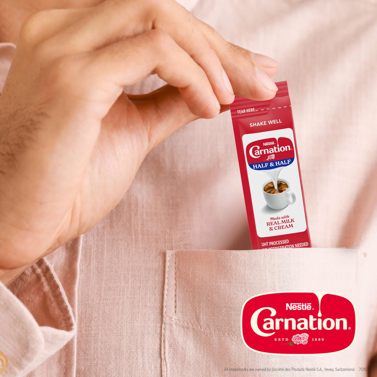 Travel-friendly Carnation creamer sticks for convenient coffee