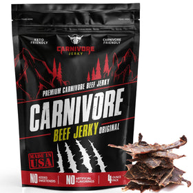 Carnivore Electrolytes beef jerky front pack, premium 3-ingredient snack