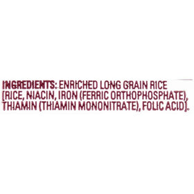 Nutrition label on Carolina Enriched Rice packaging highlights enrichment