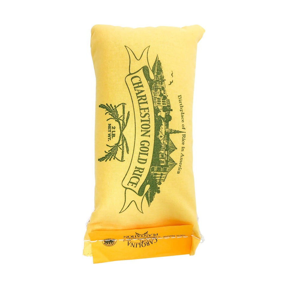 Carolina Plantation Charleston Gold Rice bag close-up, aromatic grains perfect for pilafs.