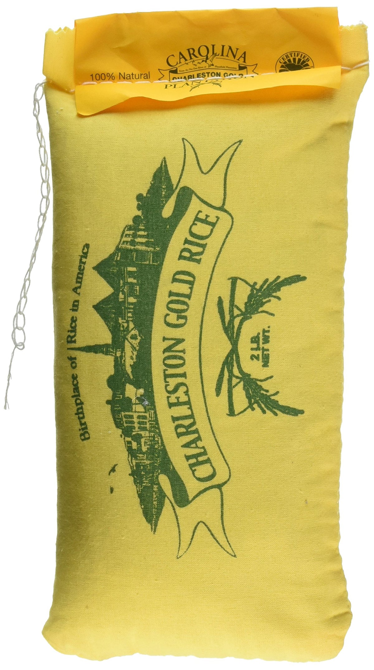 Carolina Plantation Charleston Gold Rice bag shows aromatic, sweet grains ideal for pilafs