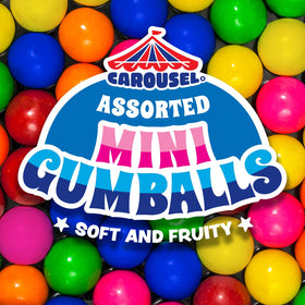 Carousel 2lb bag gumballs front view, ideal for gumball machines.