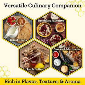 Carpathian Healer Buckwheat Honey cheese drizzle enhances savory plates with character.