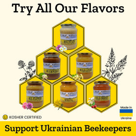 Carpathian Healer Buckwheat Honey label closeup reveals authentic jar details.
