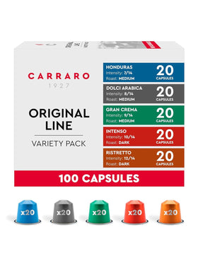 Carraro 1927 variety pack aluminum espresso capsules preserve aroma for at-home barista-quality shots