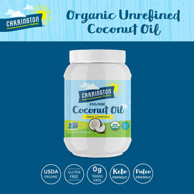 Carrington Farms coconut oil cooking setup with a healthy, versatile ingredient.