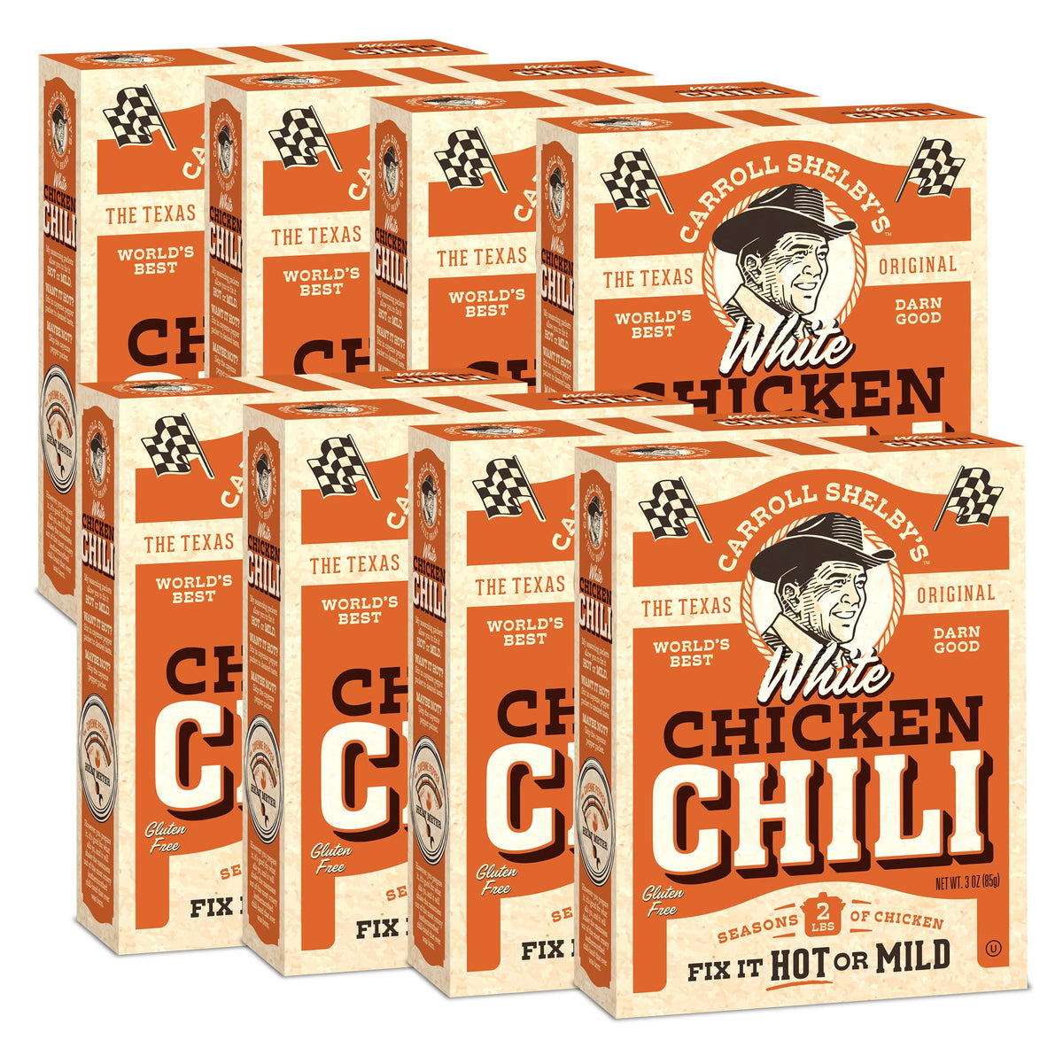 Carroll Shelby's White Chicken Chili Kit on display for easy weeknight meals.