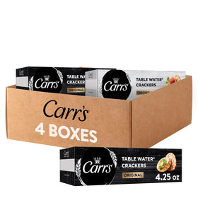 Carr's Original Table Water Crackers box, crisp and versatile for toppings.