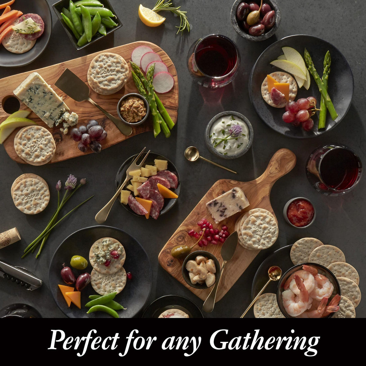 Carr's Table Water Crackers Original with wine and cheese pairing