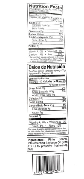 Casa Corona refried beans with cheese, ideal for burrito fillings and dips.