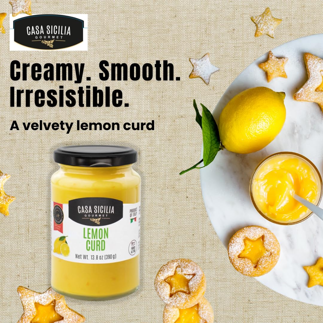 CASA SICILIA GOURMET Lemon Curd dessert layer enhances tarts and pastries.
