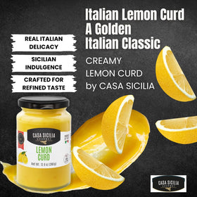 CASA SICILIA GOURMET Lemon Curd gift jar, perfect for gourmet hosts.